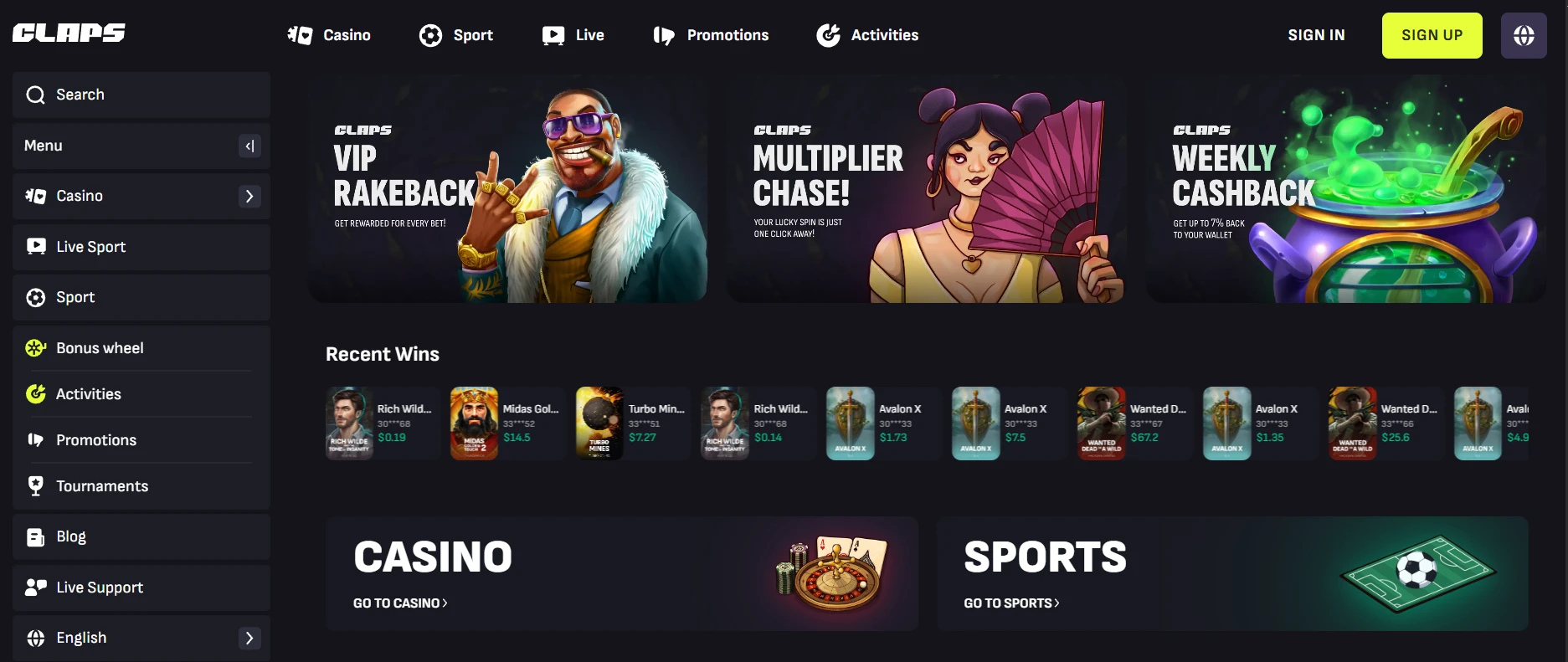 Claps - Best Online Crypto Casino